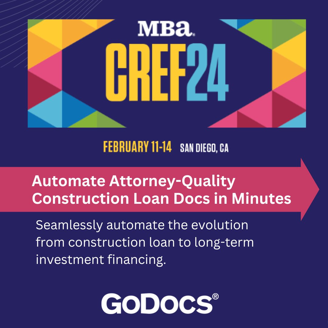 1GoDocs's tweet image. Let’s talk about the intricacies of construction lending, from fix and flip to ground-up projects, and explore a seamless transition into term loans.

📅 Comment here or message us to schedule a quick meetup. 
#godocs #mbacref24 #BTR #LoanDocs #Automation

godocs.com/mba-cref24-san…