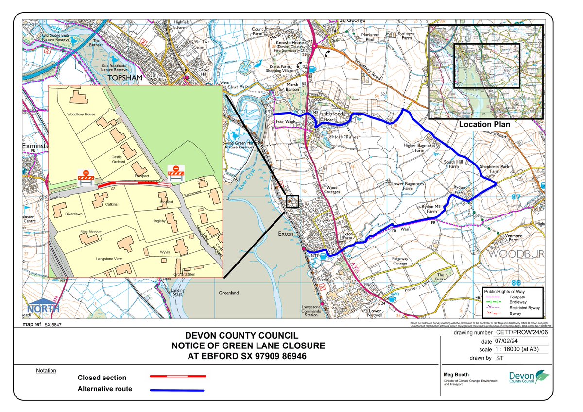 *TEMPORARY CLOSURE CYCLEWAY* Part of the Exe Estuary Trail at Green Lane, Exton, will be closed for from 19 Feb for up to two weeks to repair the surface recently damaged by Storm Isha.  A signed diversion will be in place. For more information, visit: devon.gov.uk/news/part-of-e…