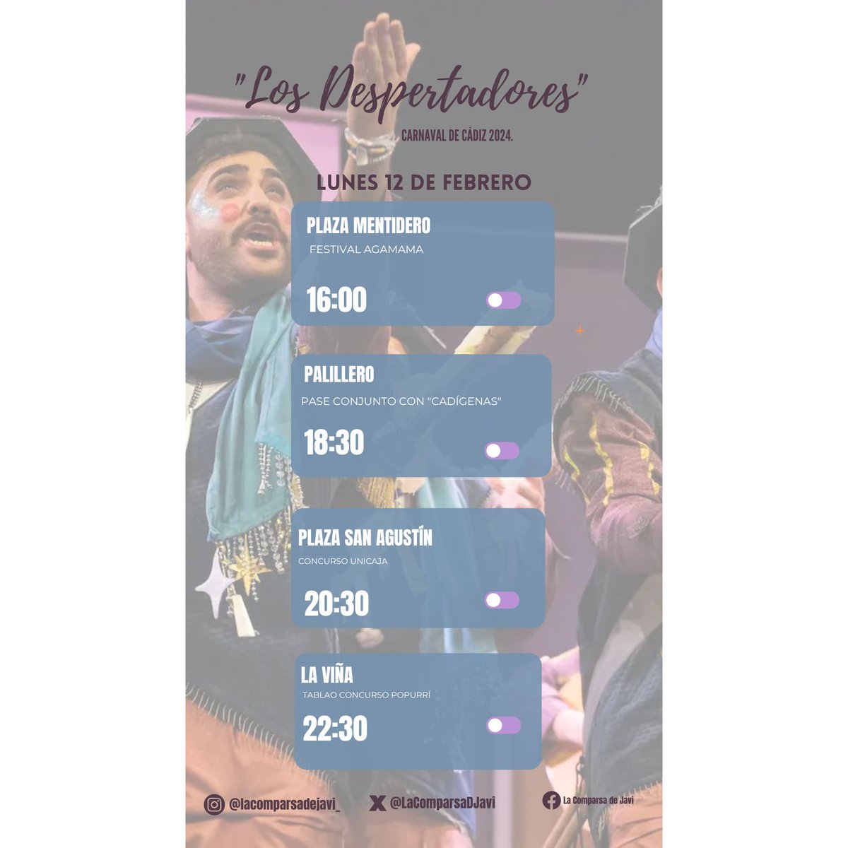 ¡¡LUNES DE CARNAVAL!!
💜⏰️🧡