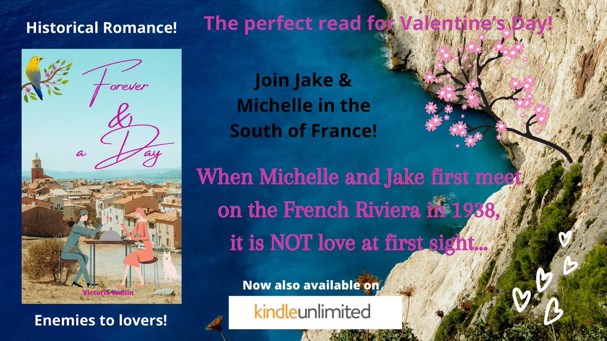 AD. This historical romance novel is available to read on #KindleUnlimited! Get swept away to the glamorous French Riviera in 1938! 😊🌴🇫🇷💘  
#mustread #reading #HistoricalRomance #book #ValentinesDay #romancereads #histfic #enemiestolovers #romanticreads amazon.com/dp/B083V37WSL