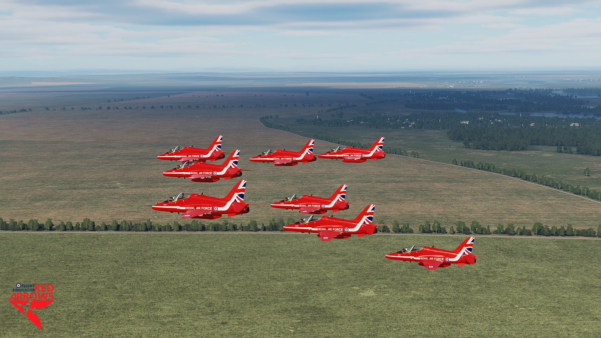 FSRedArrowsltd's tweet photo. Training continues for the team - Make sure to check out our other socials via the link below!

https://t.co/K47iLzt3wG

#FSRA @eagledynamics @rafredarrows #DCS #DCSWorld #DigitalCombatSimulator #RedArrows #Flying https://t.co/wktJdW6bED