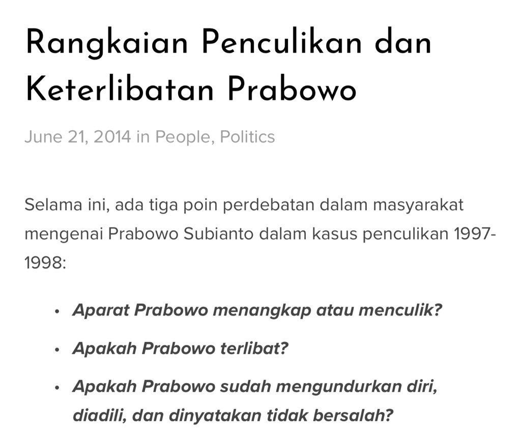 dianparamita's tweet photo. 10 tahun lalu saya menulis ini seringkas mungkin agar teman-teman lebih akrab dengan kejahatan HAM yang terjadi pada 1998 dan keterlibatan Prabowo. Sumber dari Komnas HAM dan artikel berita.

https://t.co/KR5rWOEOJ7 https://t.co/BehQlSj51X
