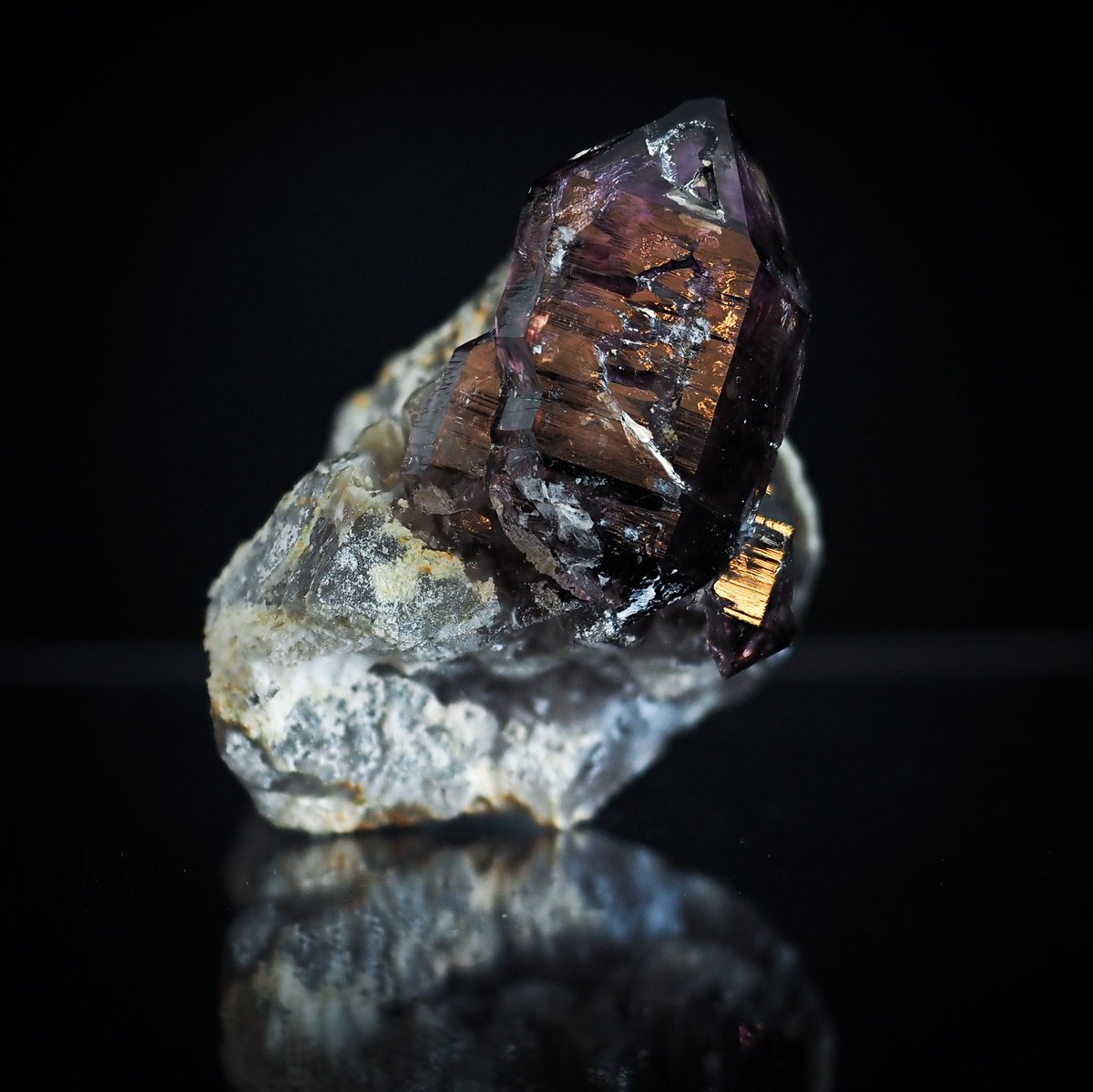 minerals_j's tweet photo. Smoky Amethyst on Smoky Quartz
Nomijima, Etajima-shi, Hiroshima, Japan

from @t_mineral812 

紫煙水晶（大型の煙水晶片上に成長）
広島県江田島市能美島

タケダ鉱物標本様より

90x65x55(mm)

#国産鉱物
#minerals
#japan https://t.co/8vH66tT8Gz