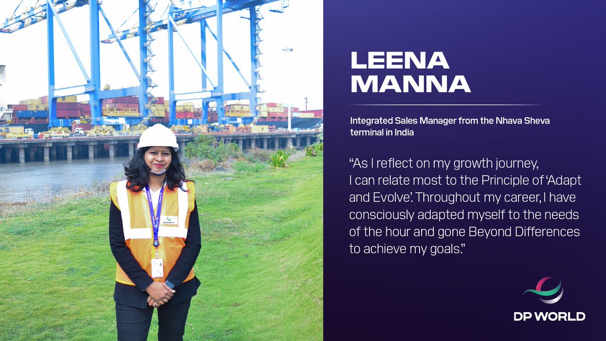 Meet Leena Manna, our Integrated Sales Manager at Nhava Sheva Terminal, India. Throughout her inspiring journey from joining as a Human Resources trainee to attaining her present role, she stood by our core principle of 'Adapt and Evolve' and went #BeyondDifferences.