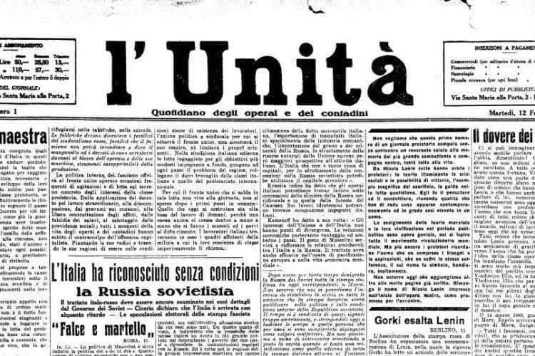 100 anni fa nasceva l’Unità, il quotidiano degli operai e dei contadini fondato da Antonio Gramsci.Piango😰