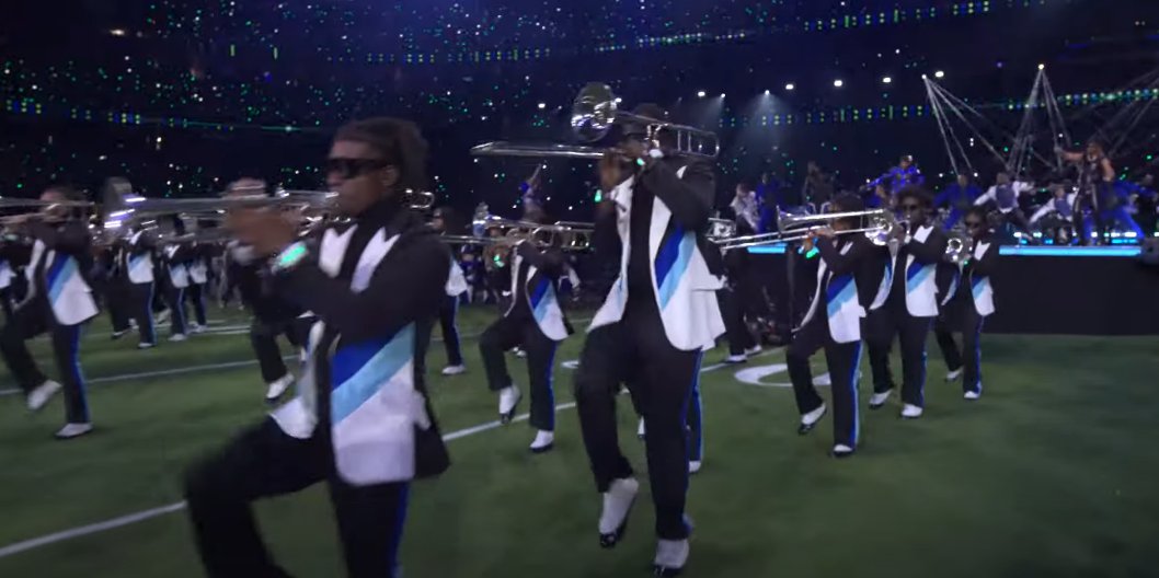 To all my fellow marching band 'nerds,' we just got a heck of a lot cooler!!! 😎🆒🎶LOVE THIS!!! #UsherHalftime #marchingband #music #SuperBowlhalftimeshow2024