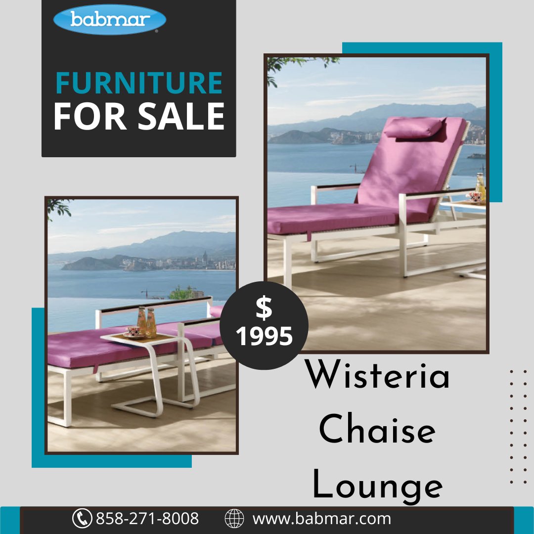 BabmarOutdoor's tweet photo. Enjoy the serenity of nature by placing the Wisteria Chaise Lounge near your poolside or terrace. With an aluminium base, it is solid, rust-resistant, and can last almost two decades.

Order Now: https://t.co/1Olek1qAbe 👈

#wisteriacollection #daybed #chaiselongue  #babmar https://t.co/MneeGdWdDB