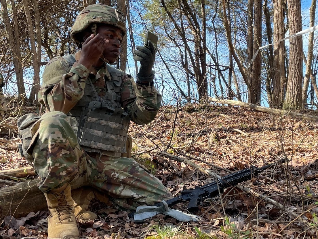 Trainees going through basic training learn how to properly camouflage themselves and their equipment as one of the key Skill Level 1 Tasks. These tasks are the building blocks to all @USArmy Soldiers!