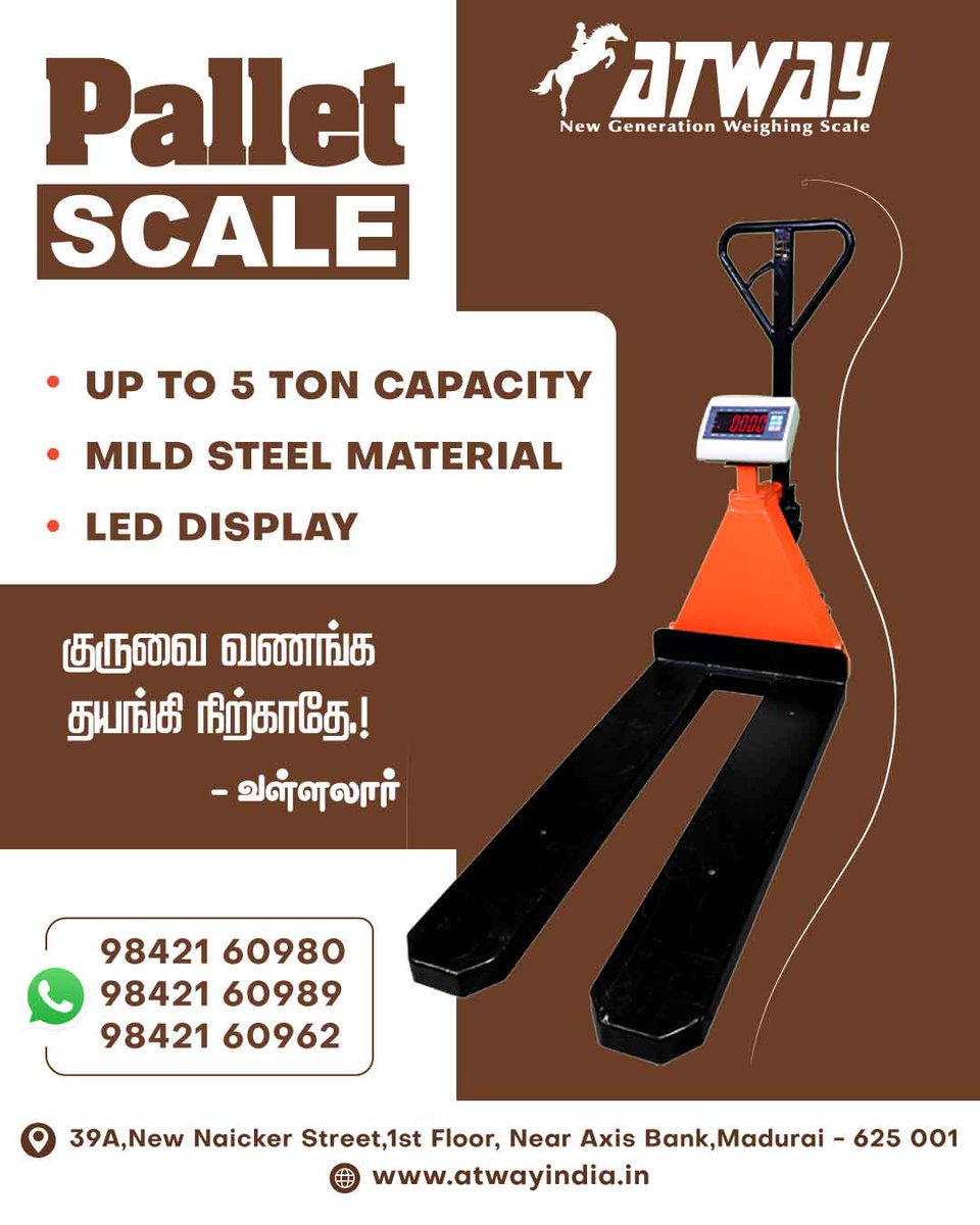 Pallet Scale - Atway Madurai #weighingscale #loadcell #machine #weight #industrial #platform #tabletop #leddisplay #Digital #Stainlesssteel #BestPrice #Build #bestquality #generation #capacity #Pansize #accuracy #storage #features #trend #affordableprice #visitsite #trend