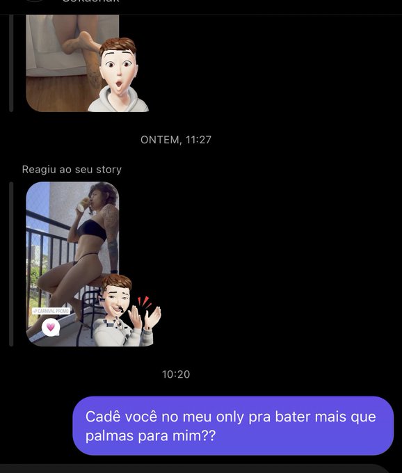 Cad&ecirc; voc&ecirc; no meu only? No insta s&oacute; fica reagindo aos meus storys, reage com 💦 . Sei que voc&ecirc; consegue