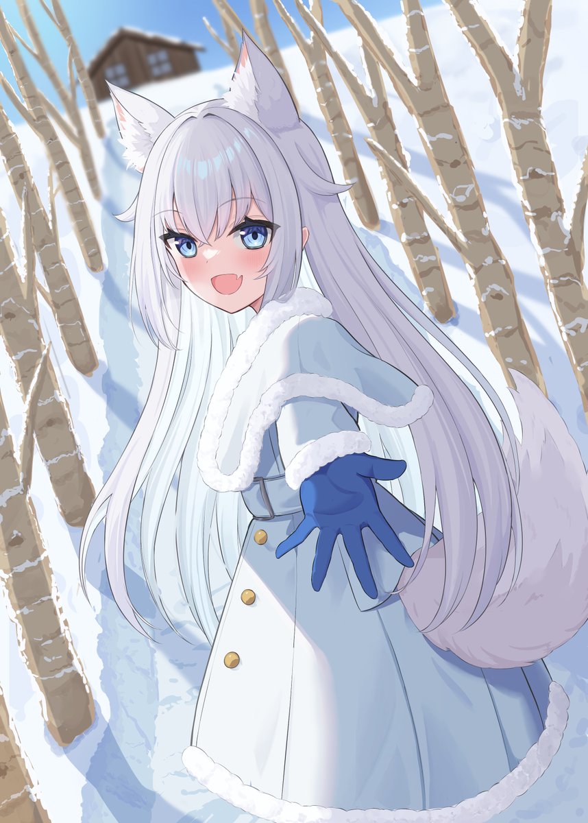 「雪にはしゃぐあの子#オリジナル 」|三毛ランジェロのイラスト