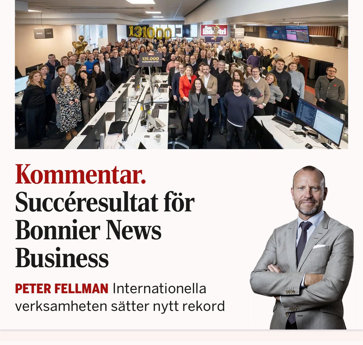 Glad och stolt över våra otroliga medarbetare som gör det igen!

di.se/nyheter/succer…