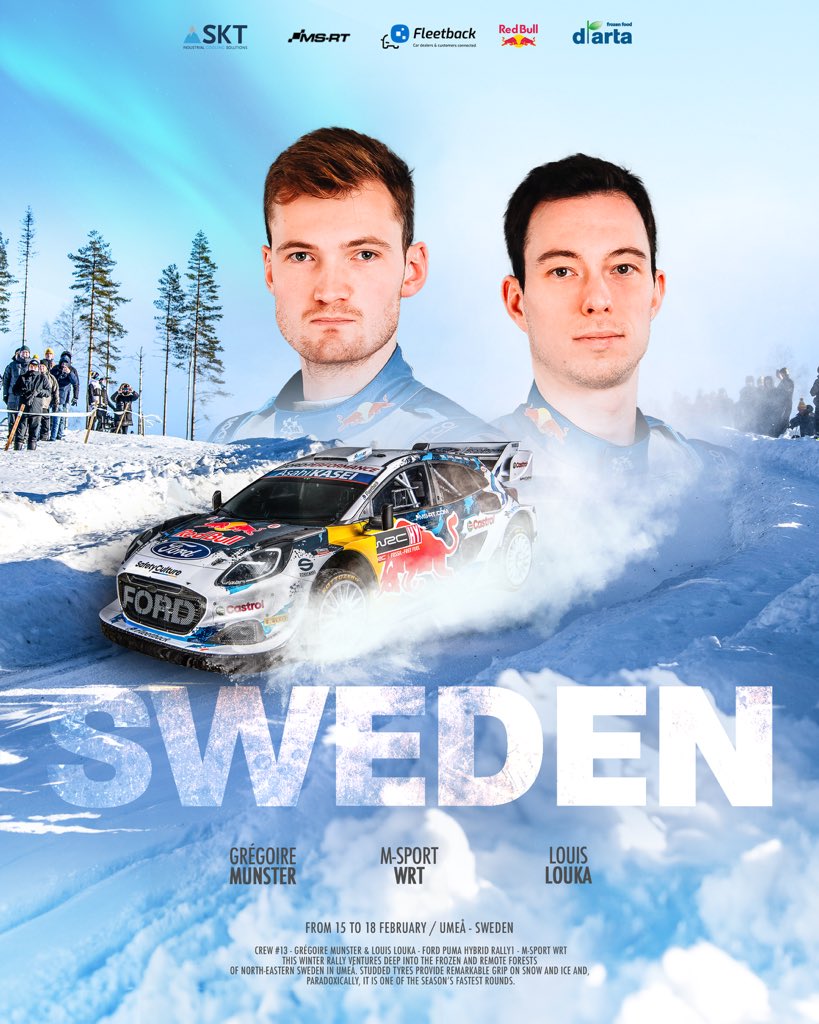 Ladies and gentlemen, it’s a race week Monday today 💁🏼‍♂️

#WRC | #RallySweden | #Msport | #FordPerformance | #FordNewsEurope | #Puma | #RedBull #RedBullMotorsport | #GiveYouWings | #Fleetback | #Darta | #SKT | #ACLSport | #COSL