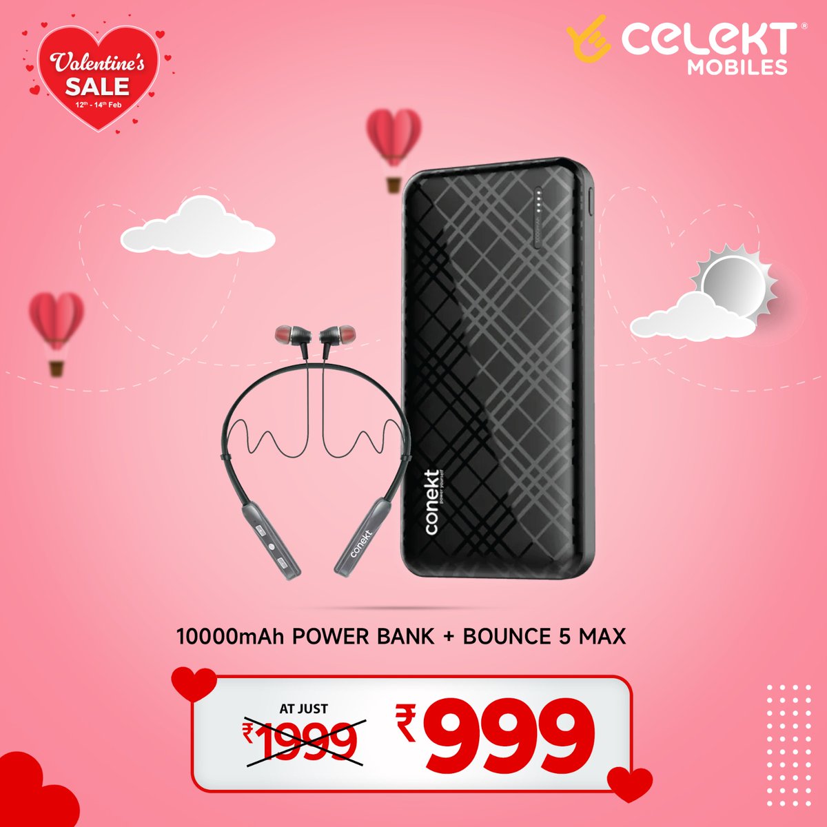 select_mobiles's tweet image. Upgrade your Valentine's Day essentials! 💖🎁 Grab the Neckband and Powerbank combo for only ₹999 at Celekt Mobiles. Stay charged and entertained wherever you go.

#accessory #combooffer #specialcombo #valentinespecial #fireboltttidesmartwatch #Conekt #offer #sale #valentinesale
