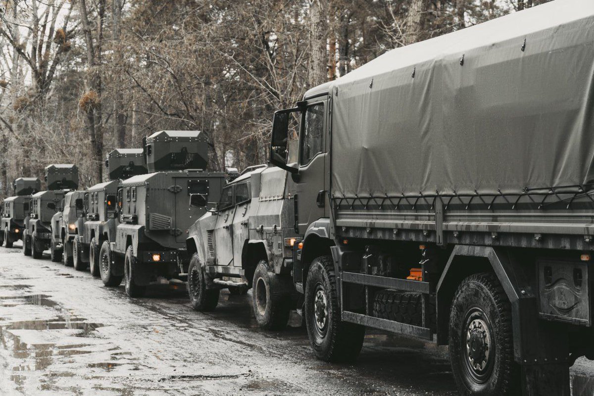 Special Purpose Unit OMEGA on their way to the front on recently supplied Roshel Senator Multi-Purpose Armored Vehicles.