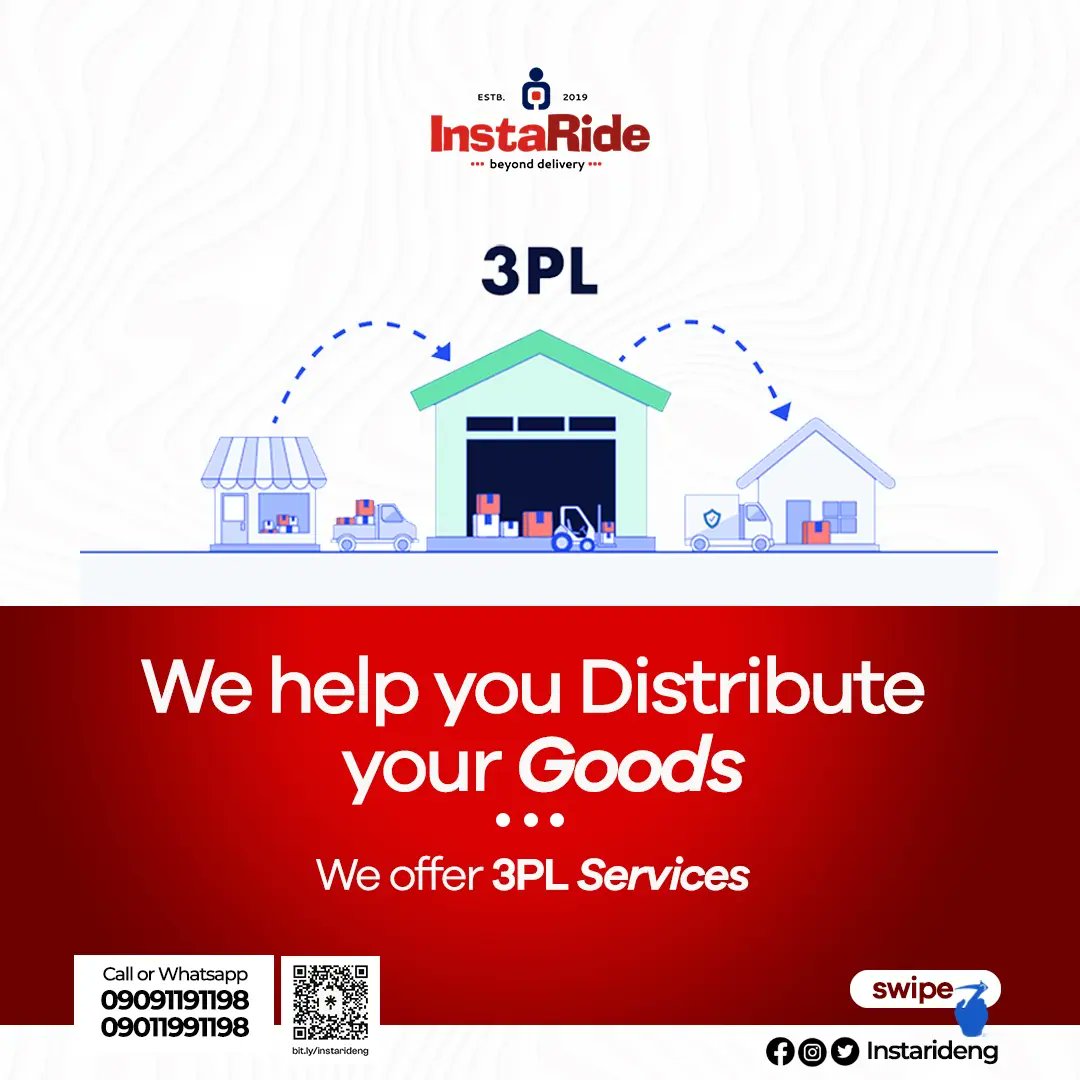 InstaRideNg's tweet photo. @Instaride, we understand that a well-managed supply chain is crucial for business success. 

We aim to be your strategic partner, ensuring your logistics operations are efficient, cost-effective, and seamlessly distributed.

Dm or call us today📞

#3PLservices
#OurServices https://t.co/NF7GP6zXhk