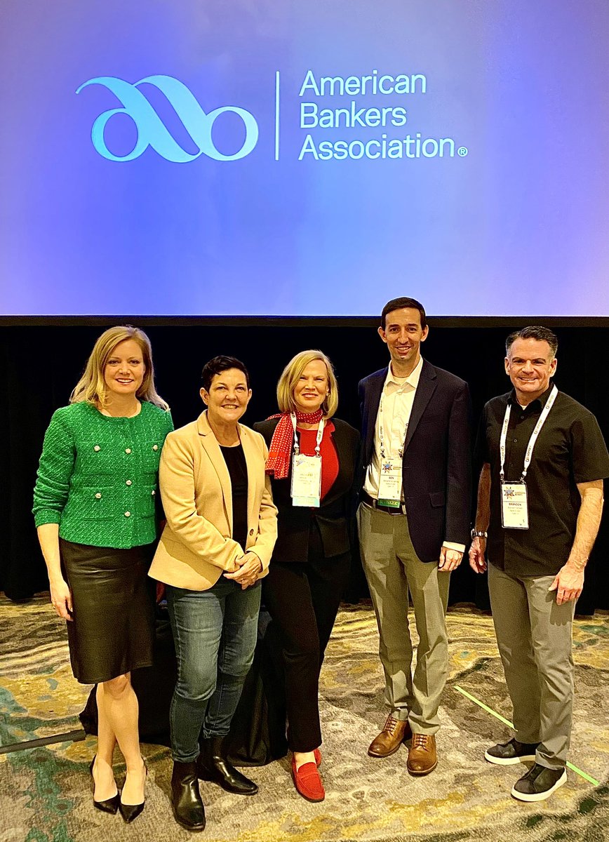 <a href="/CCT_Marketplace/">Community Capital | Loan Transactions, Made Simple</a>’s Jennifer M. Walker enjoying some ‘pre-game’ networking this afternoon at the <a href="/ABABankers/">American Bankers Association</a> Conference for Community Bankers with Julieann Thurlow &amp; Shanna Cahalane of <a href="/ReadingCoopBank/">Reading Cooperative</a>, and Ben Browning &amp; Branden Hansen of <a href="/BankofUtah/">🌲Bank of Utah</a>. Great start to #ABACCB!