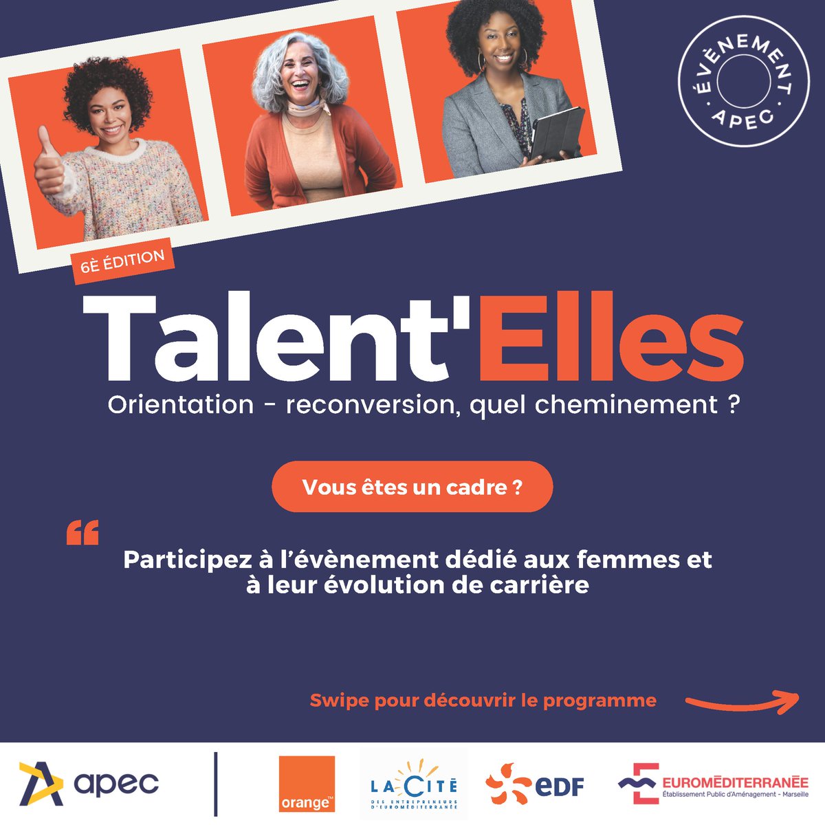 OrangePACA's tweet photo. đ@ApecPacaCorse lance, le 7 mars prochain, la journĂ©e Talentâelles en partenariat avec @OrangePACA
Vous vous interrogez sur votre orientation professionnelle ? Vous cherchez un emploi ou une alternance ?
Les mĂ©tiers du numĂ©rique recrutent.. lâinformatique, les rĂ©seaux, la vente...
đ«” Alors, inscrivez-vous dĂšs aujourdâhui pour nous rejoindre !
đ»Pour les webconfĂ©rencesđhttps://t.co/yF46RiAEsJ
đPour l'Ă©vĂ©nementđhttps://t.co/Pz0lEYsg0V