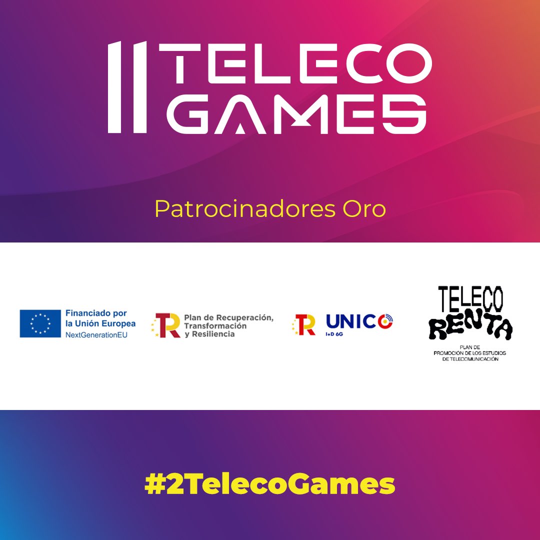 Arrancamos con un lunes de agradecimientos porque #2TelecoGames son la suma➕de quienes creen en sus objetivos:

🆙Promoción de
#telecomunicaciones
#CulturaCientífica 
#Tecnología
#Innovación

Gracias a nuestros patrocinadores🥇 @EU_Commission @P_Recuperacion #UNICO @TelecoRenta