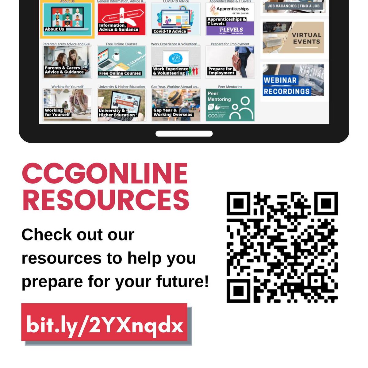 ProPlusChiBrins's tweet photo. The Progression Plus page on CCG Online is full of useful and helpful resources for you to look at.
You will find things like support with UCAS, Personal Statements and CV Writing.
https://t.co/w0Pnk4tVRM https://t.co/RRtZUsKUua