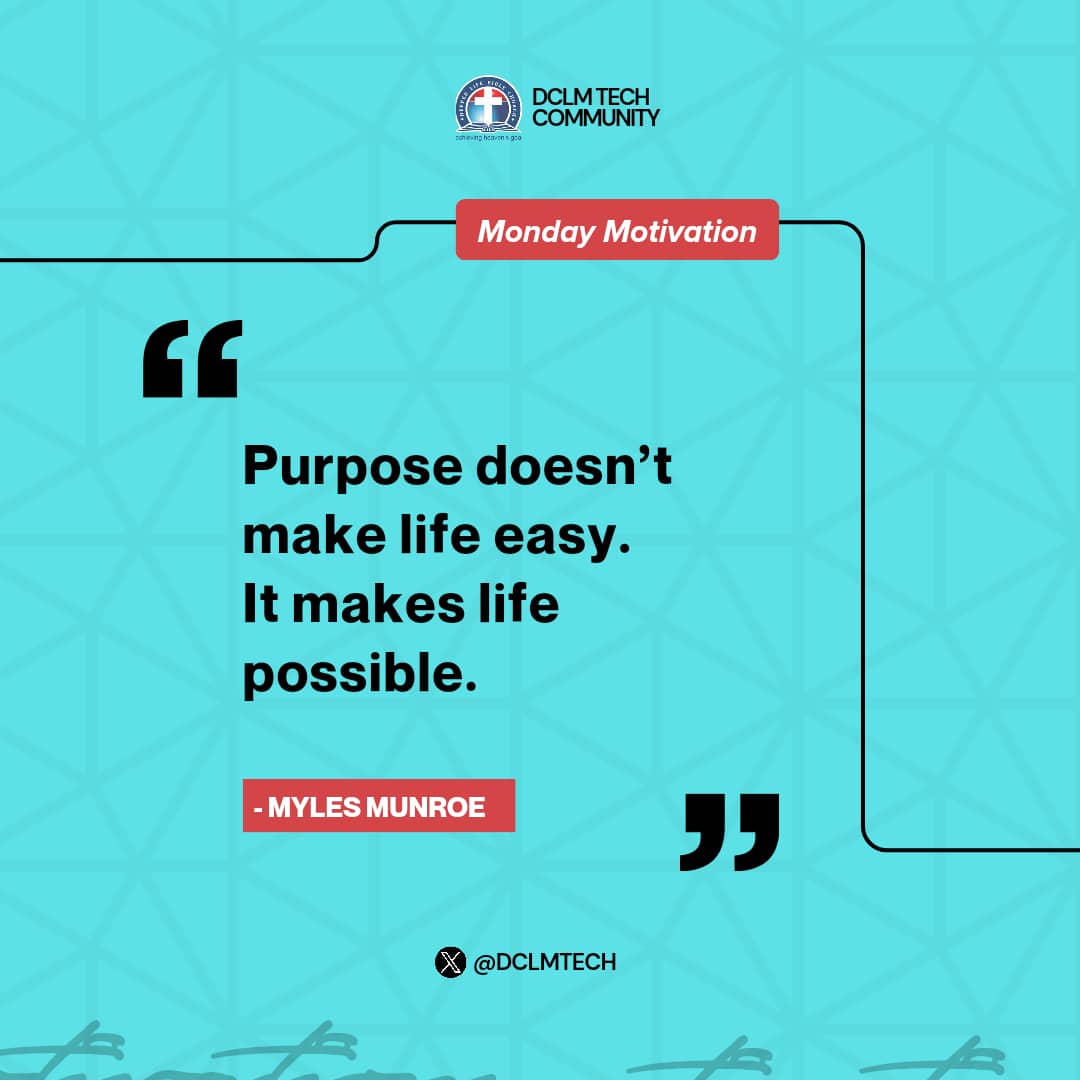 dclmtech's tweet photo. The possibility of winning is getting the purpose right first. But do not forget that that "purpose" will be your strength and drive whenever you're faced with difficulties. Life is very possible when it's right.
Happy New Week, Techies!
#MondayMotivation #DLTechConversations https://t.co/ulma8PpFJs