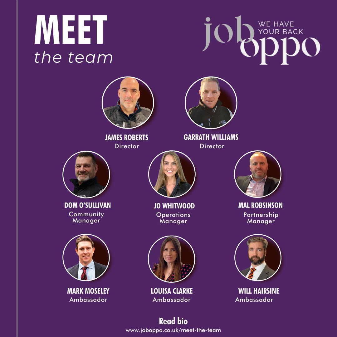 Meet the team - @UKAUSVeteran, @CMJoboppo, @mally1robbo, @jayseaw_88, @LouisaAClarke, @Mark_Moseley_ and some non Twitterers! If any of the team can help a Veteran or a Service Leaver they will! joboppo.co.uk/meet-the-team