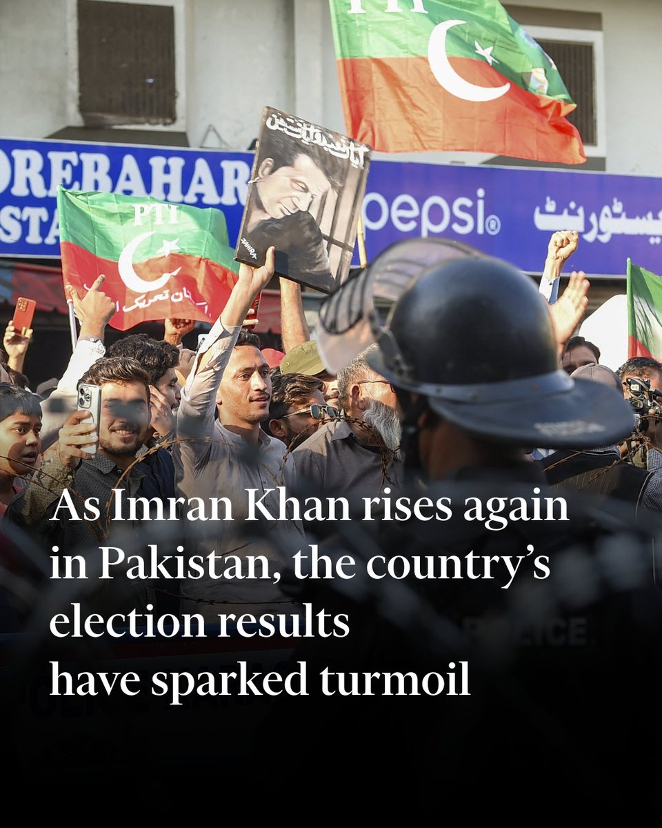 Pakistan’s election results have left the country in turmoil, with the success of those loyal to Imran Khan’s Pakistan Tehreek-e-Insaf dealing a historic blow to the military’s political influence  ft.com/content/c84e0a…