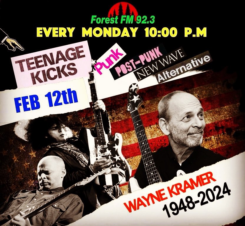 Tonight 10pm @ForestFM #tkforestfm radio show 🎙️🎶📻 featuring established acts who won’t retweet this plus @thebabyseals #nervoustension @officialnma @VincentChrist4 plus a tribute to MC5’s @waynekramer 10pm 🇬🇧 12/2/24 @ forestfm.co.uk/radioplayer/co… 📻🎙️🎶