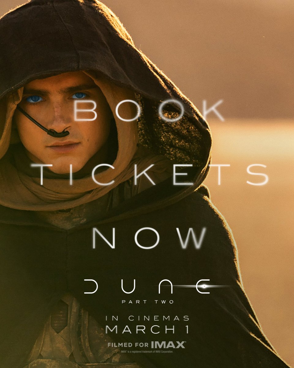 We're using the voice...

To tell you that tickets for #DunePartTwo are NOW ON SALE 🏜

Return to Arrakis in <a href="/IMAX/">IMAX</a>, #4DX, #ScreenX and #Superscreen, at Cineworld 🎬👉 bit.ly/BookDuneP2