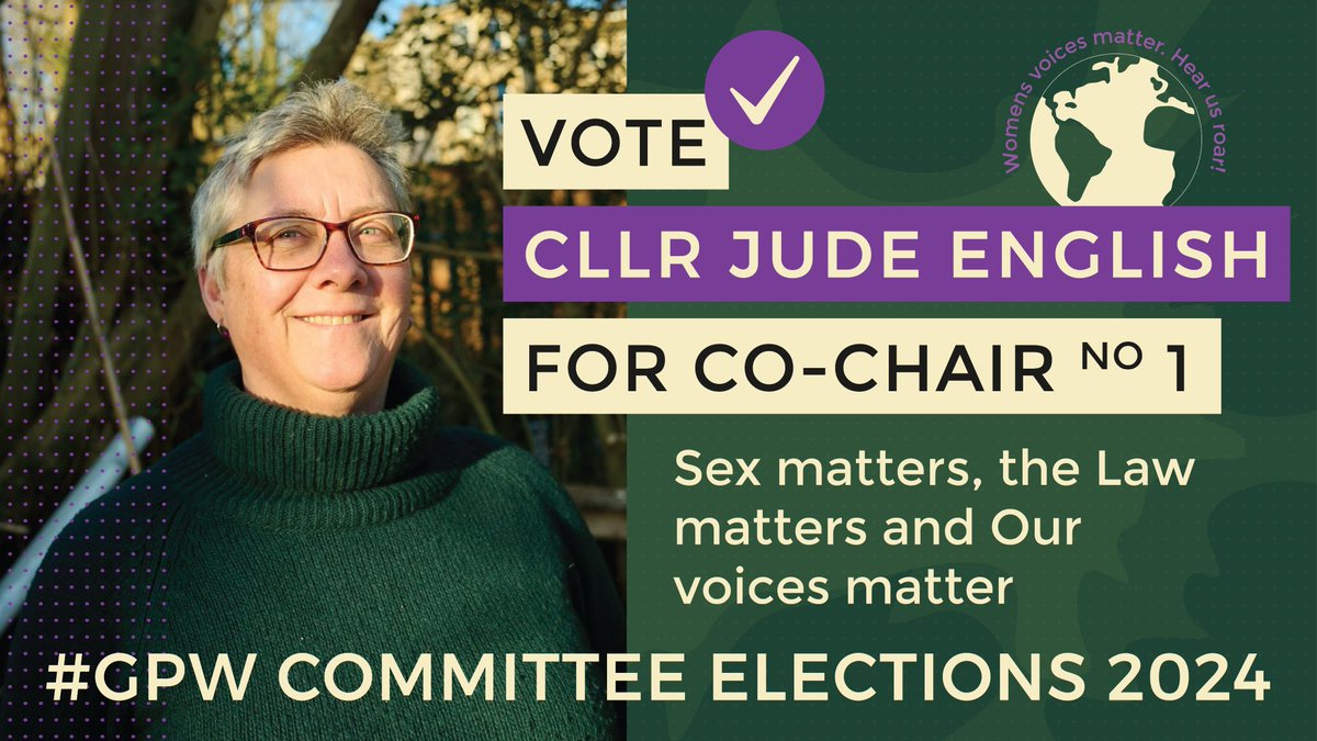 I've voted for Jude. Having worked with her in @GreenPartyWomen, I'm in awe of her skills, knowledge and passion.
She will be an amazing co-chair.
#ForWomenAndPlanet 💚🤍💜🌍