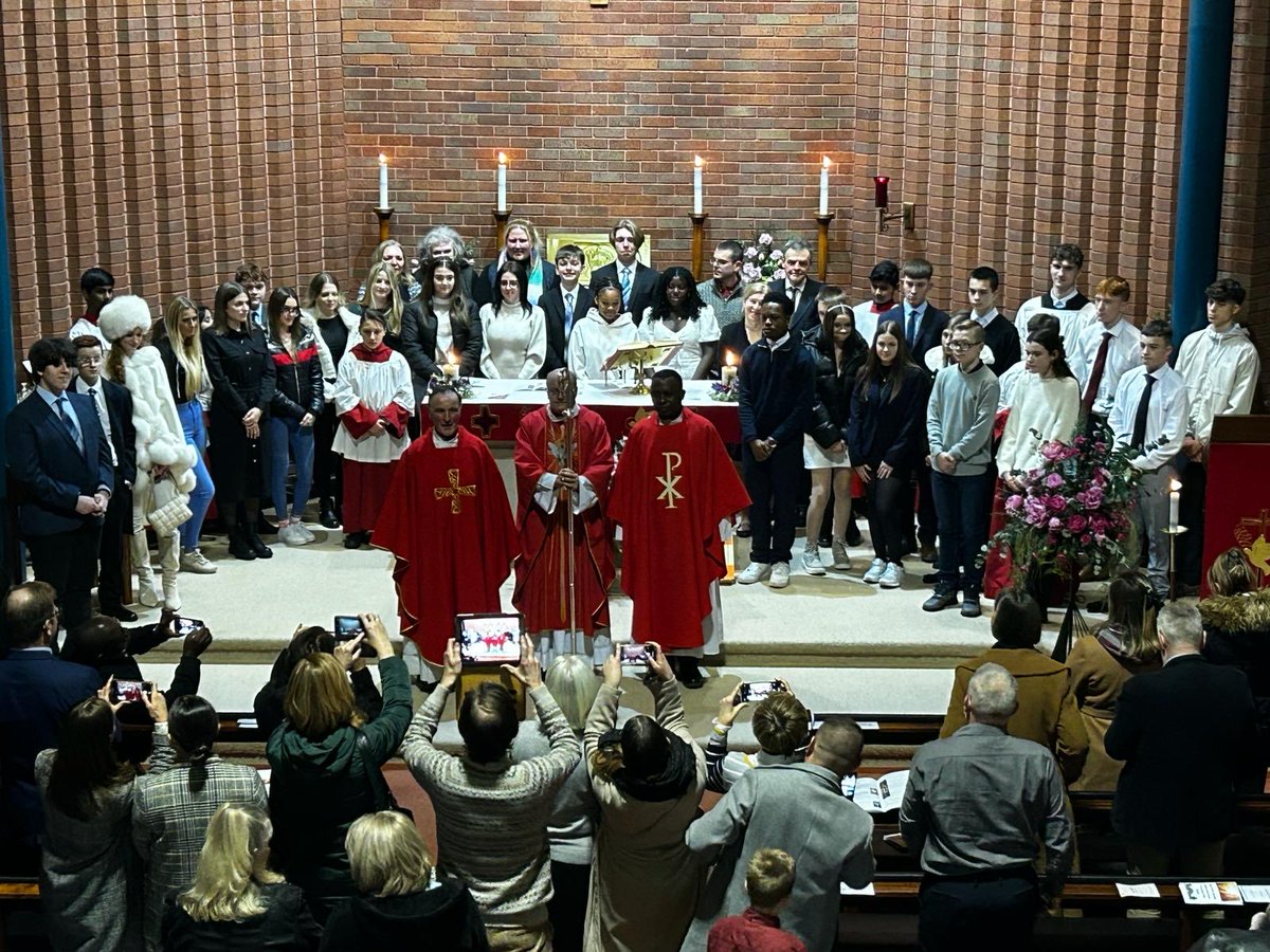 BishopPMcKinney's tweet photo. A very joyful celebration of the Sacrament of Confirmation with 32 young people in Holy Trinity parish, Newark, thanks to the good work of the catechists with support from the congregation, clergy, choir and altar servers. My ongoing prayer for the newly Confirmed. #HolySpirit https://t.co/9s0GP7tj1k