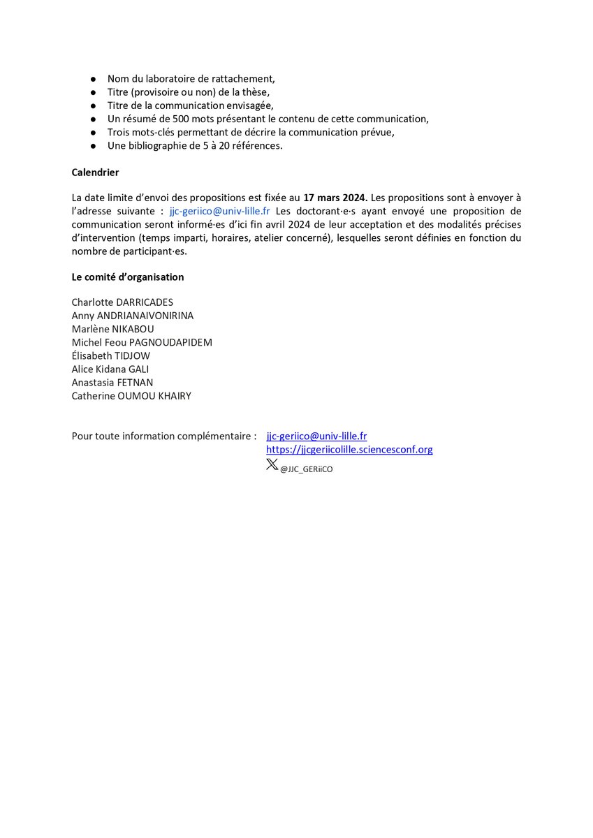 Nous avons le plaisir de vous inviter à soumettre vos contributions pour l’#AAC de la #JJC2024 dédiée au positionnement du·e la chercheur·e en Sciences de l’Information et de la Communication.
Nous vous encourageons à partager vos travaux afin d'enrichir notre communauté.📄💻