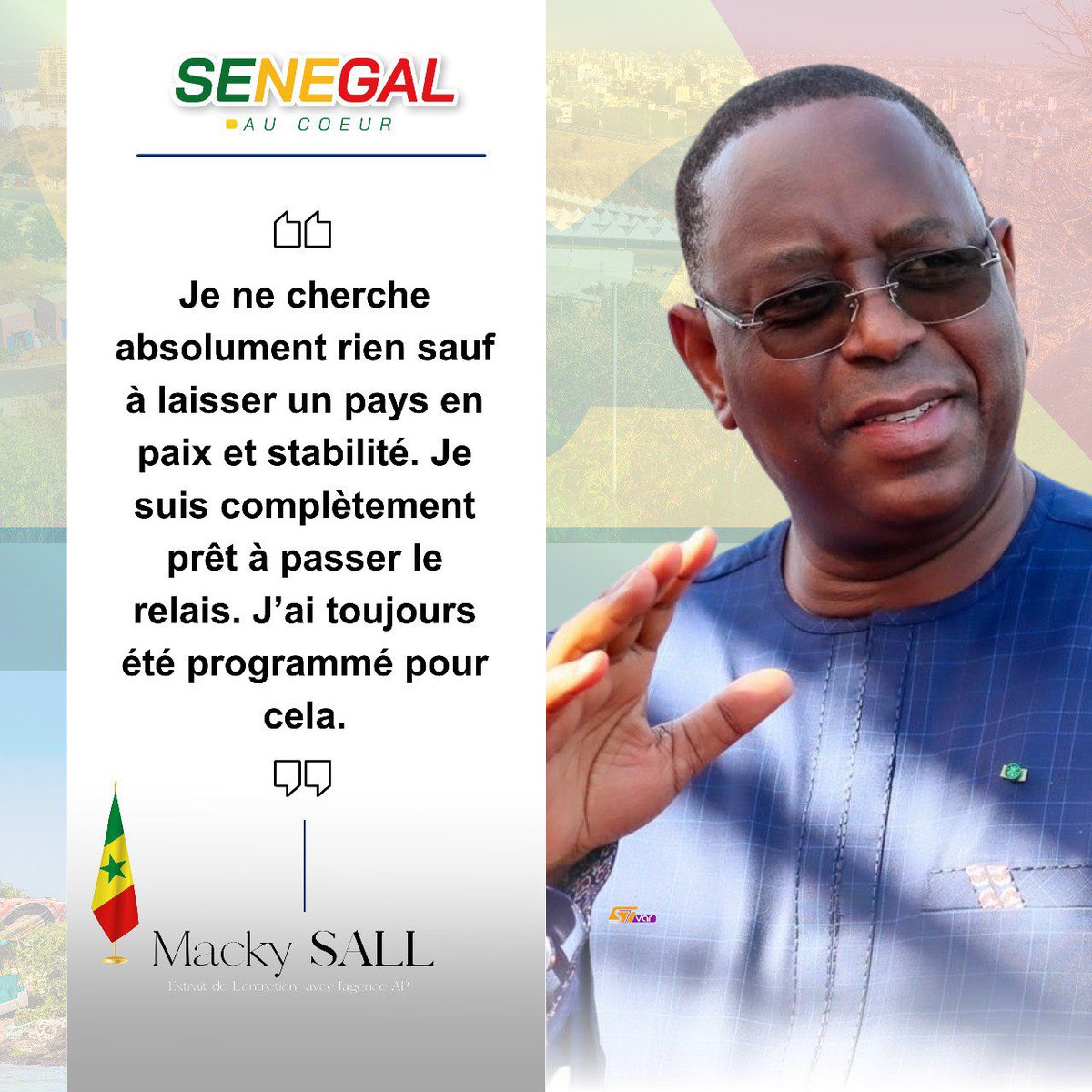 Merci à son excellence le président @Macky_Sall le père de la nation 

#FreeSenegal #CoteDIvoire #DialogueNational #OuiAuReport