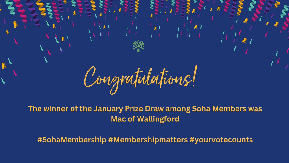 If you're a Member of Soha, your name goes in the hat every month to win £50 of shopping vouchers. Congratulations to Jan's winner! Any Soha resident can apply so how about it being *you* who's #inittowinit next time? See soha.co.uk/membership