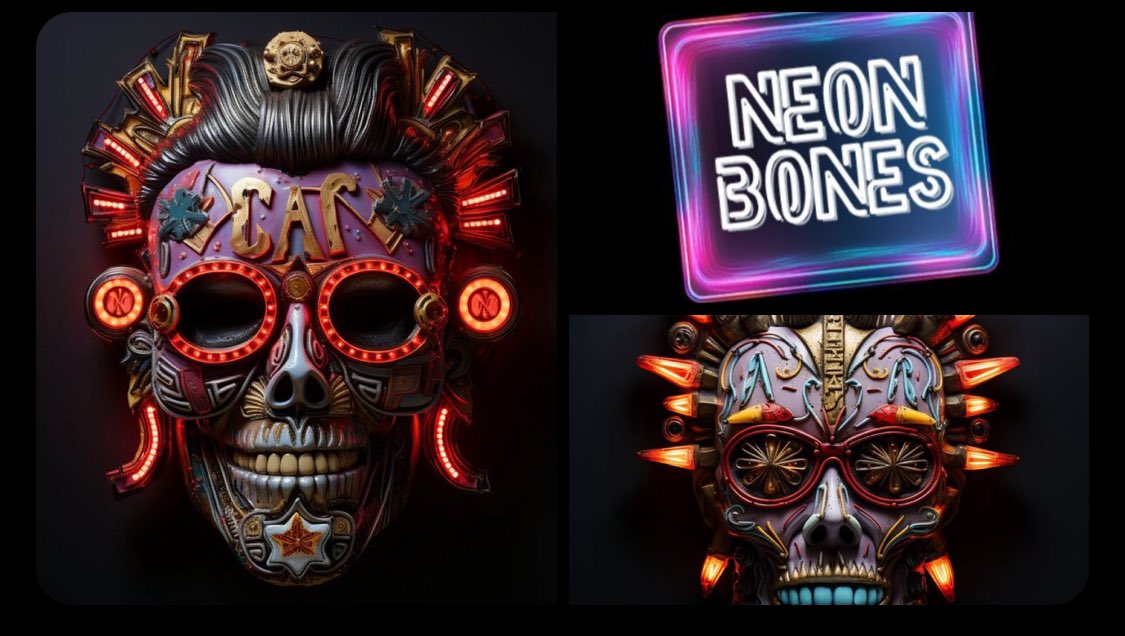 RollsRoyceSol's tweet photo. We’re glowing today? 
#NEON #neonbones #Ethererum #nft https://t.co/ZVW84pvHxl