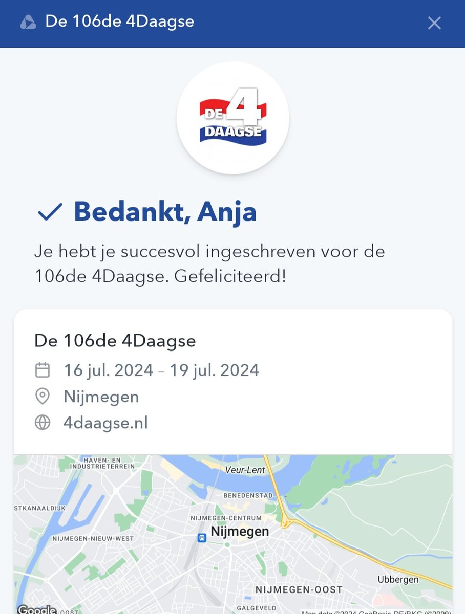 DubbeldamAnja's tweet photo. Dan begint het toch weer te kriebelen! Ingeschreven! ๐๐งก Klaar voor het mooiste wandelevenement van het jaar! En ook dit jaar gaan wij geld inzamelen voor @ParkinsonNL_
@4daagsenijmegen #wandelplezier #wandelen #nijmeegse4daagse #4daagse #Nijmegen #parkinson #sponsorloop https://t.co/p7hxJ3IvkS