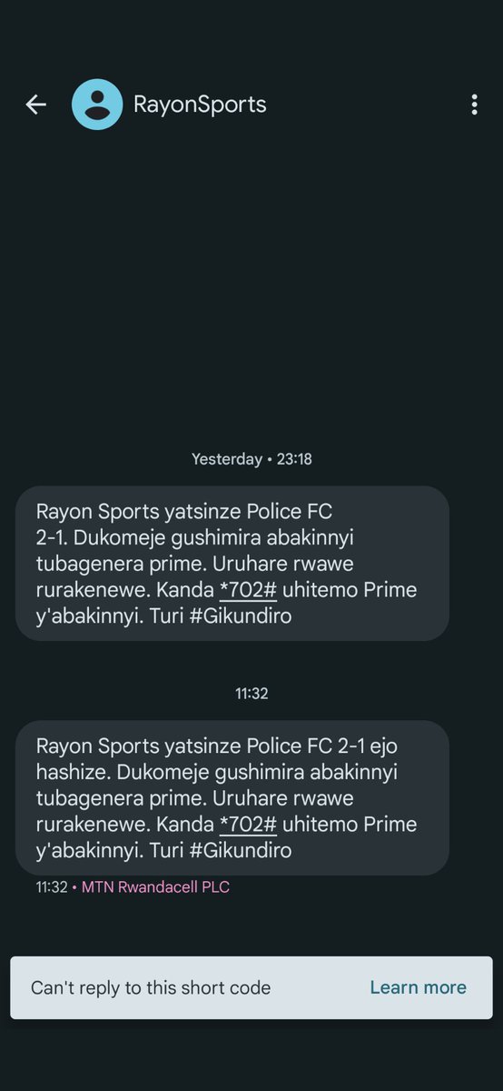 Ndasaba ko mwankura muri database zanyu vuba na bwangu sinigeze mbafana yewe ntanuwiwacu wabikoze kubona ibi bi sms byanyu birambangamira <a href="/rayon_sports/">Rayon Sports Official</a> <a href="/NgaboRoben/">Roben NGABO</a>
