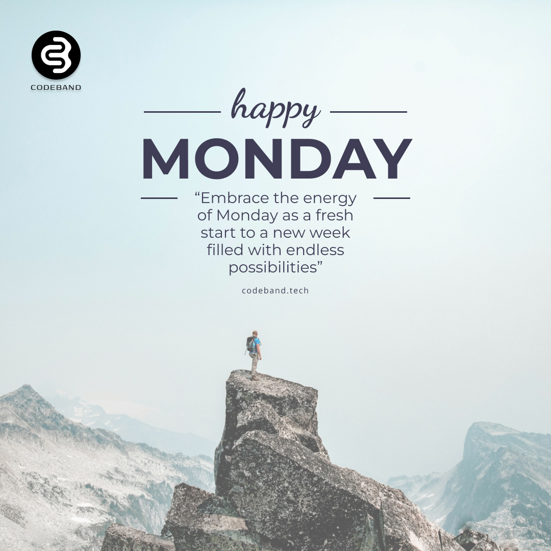 codebandtech's tweet image. Embrace the fresh start of the week with a smile!

Connect with us:

Email: info@codeband.tech
Community: lnkd.in/grGk966w
Instagram: lnkd.in/gvQaYkpK
Twitter: lnkd.in/gYFQSZDk

#codeband #softwaredevelopment #websitedevelopment #webdevelopment