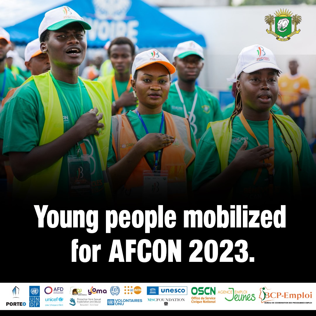 GMusolo's tweet photo. With the finale of the African Cup of Nation (AFCON) and the resounding victory of the “Elephants”.   

Join me in raising awareness for the CAN 2023 African Cup of Nations communication campaign.  

Happy New Week!!!

@pnudcotedivoire
@undpafrica
@gouvci
@undp
@unv
@ROWCA https://t.co/M18nxpMgiW
