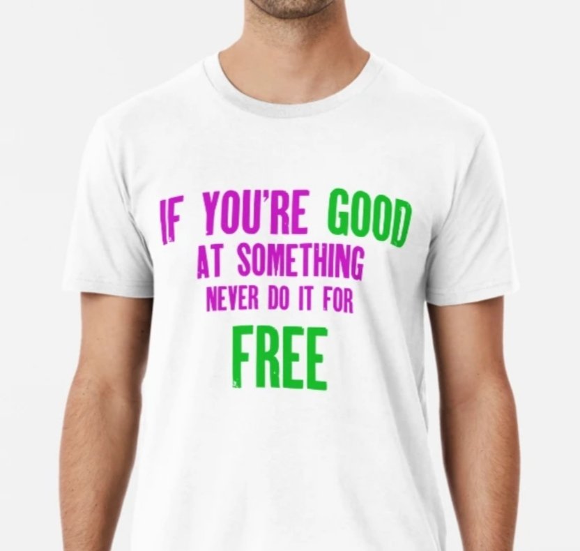 ' If You're good at something, Never do it for Free ' Phone case & T-shirts 👇
redbubble.com/i/iphone-case/…

#nftcollectors #nftcommunity #trendingdesign #everyone #redbubble #digitalart #digitalartwork