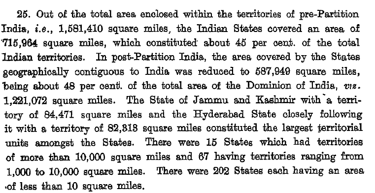 Did you know roughly #PrincelyStates constituted roughly half (48% )of post-partition India's area (not 40% as it is believed)? Today, we give a glimpse into their expanse, power, and prestige as reflected in the privy purse they received. 
Ref: White paper on India's states