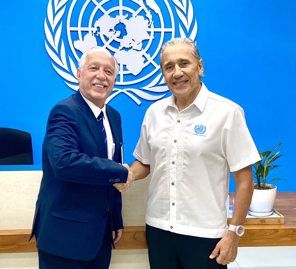 Brazil 🇧🇷 is a strong champion of South South Cooperation. I met Ambassador Gilberto Fonseca Guimaraes, who shared his vision on how to joint efforts with @UNPhilippines to support the #Philippines 🇵🇭. An experienced diplomat,