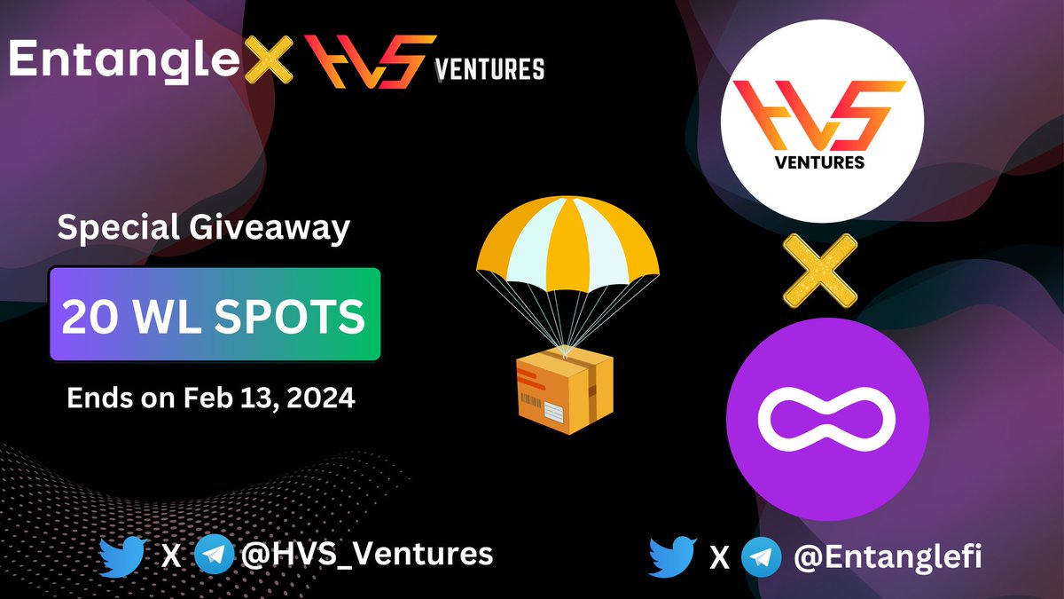 hvs_ventures's tweet photo. We are excited to announce 20 Whitelist slots giveaway of our Portfolio Project @Entanglefi 

Steps to take part in the Giveaway:
1. Follow @Entanglefi &amp; @hvs_ventures 
2. Like, Retweet &amp; Tag 3 friends

$NGL Public Sale is scheduled for 20th Feb. https://t.co/qOPhLxCdAZ
