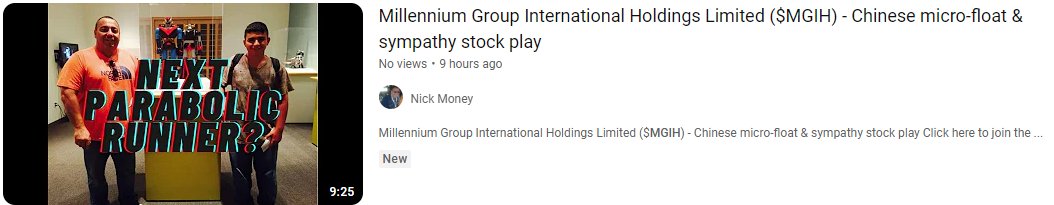 CoachNickMoney's tweet photo. Are you subscribed to our #YouTube channel? If you were and had your notifications on you would have seen the video we put out yesterday on $MGIH which has gone up premarket this morning 170%! #NoTenPercentRunners #TheRealDeal #NotAChild https://t.co/ZF8SDCKqSh https://t.co/kCeTscylkC