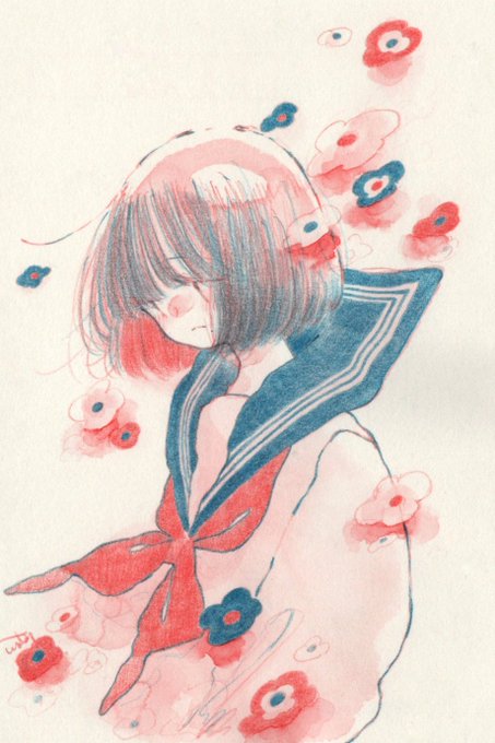 「bangs blue sailor collar」 illustration images(Latest)｜3pages