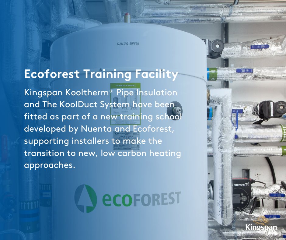 KingspanHVAC_UK's tweet image. Kingspan #Kooltherm Pipe Insulation and The #KoolDuct System have been fitted as part of a new training school developed by Nuenta and #Ecoforest supporting installers to make the transition to new, #LowCarbon heating approaches.

To find out more visit- bit.ly/3OEJJj4