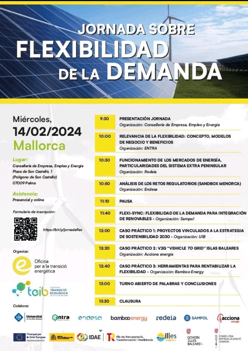 Desde Institut Balear de l'Energia, a través de la Oficina de Transició Energètica y el Clúster de Transició Ecològica de les Illes Balears TEIB hemos organizado un evento para dar a conocer las claves para transformar el consumo y la gestión energética.

¿Te apuntas?