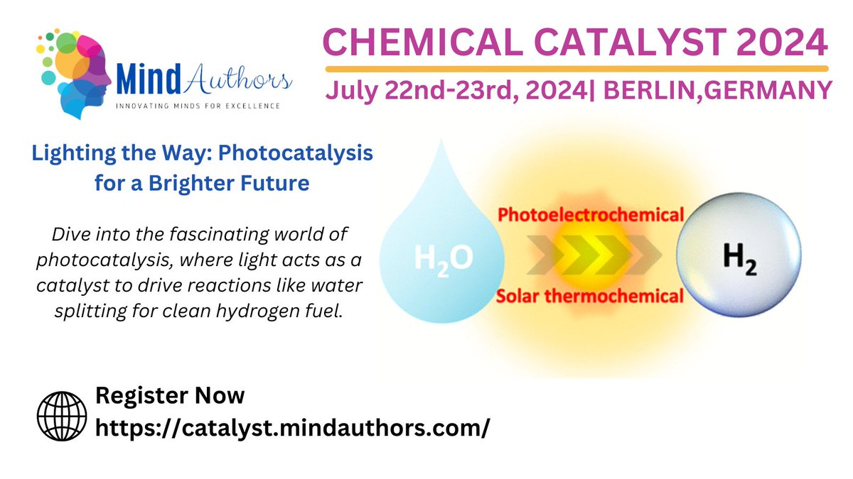Looking for the next big breakthrough in #catalysis or #chemicalengineering? Join #ChemicalCatalyst2024 (July 22-23, Berlin) - a platform for sharing groundbreaking research &amp; fostering collaboration. Register now and be part of the future: catalyst.mindauthors.com/registration/
#Conference2024