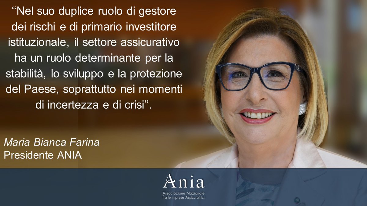 "Nel duplice ruolo di gestore di rischi e primario investitore istituzionale, l'#assicurazione ha un ruolo determinante per il Paese, soprattutto nei periodi di incertezza".
La Presidente #ANIA, Farina, alla Conferenza invernale 2024 #ADEIMF.
👉linkedin.com/feed/update/ur…
#9febbraio