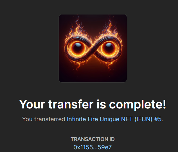 BwBstudio's tweet photo. 🎉 Congratulations to the first-place winner, @fateh700! Your reward is the unique Infinite Fire Unique NFT (IFUN) #5. Please check your address: 0xdE3D19452414b1a8cd06f66a07B199bEf8FfF733. 🌟🔥 #Winner #IFUN #NFT https://t.co/8muUYcV6PY